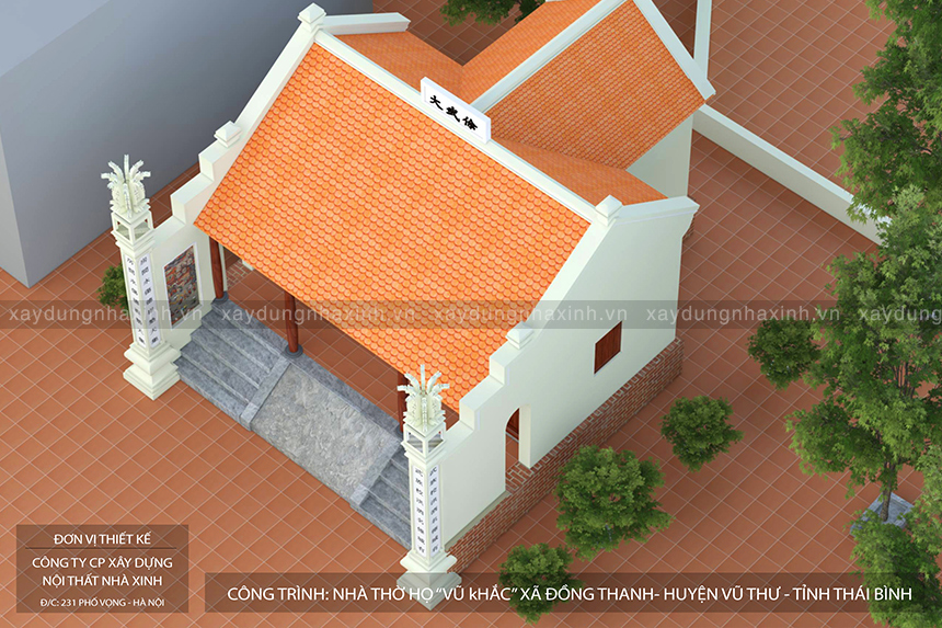 Thiết kế kiến trúc nhà thờ họ Vũ Khắc - Thái Bình