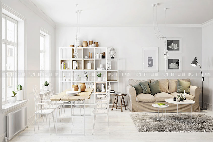 4 điều giúp thiết kế nội thất phòng khách liền bếp căn hộ như ý