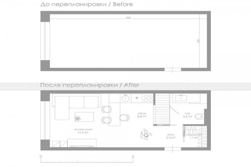Mẫu thiết kế nội thất phòng khách nhà phố 30m2 thông minh, hiện đại
