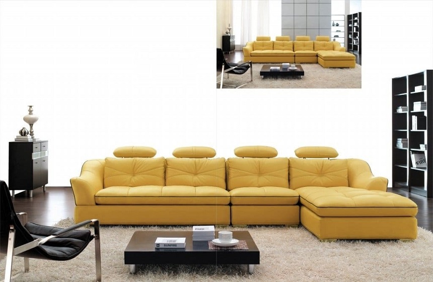 sofa phòng khách màu vàng