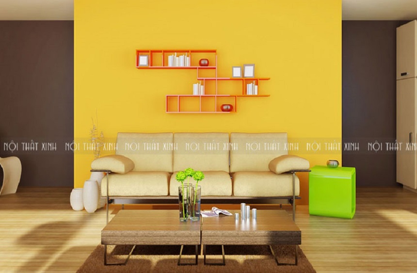 Không gian sống động với thiết kế nội thất màu vàng