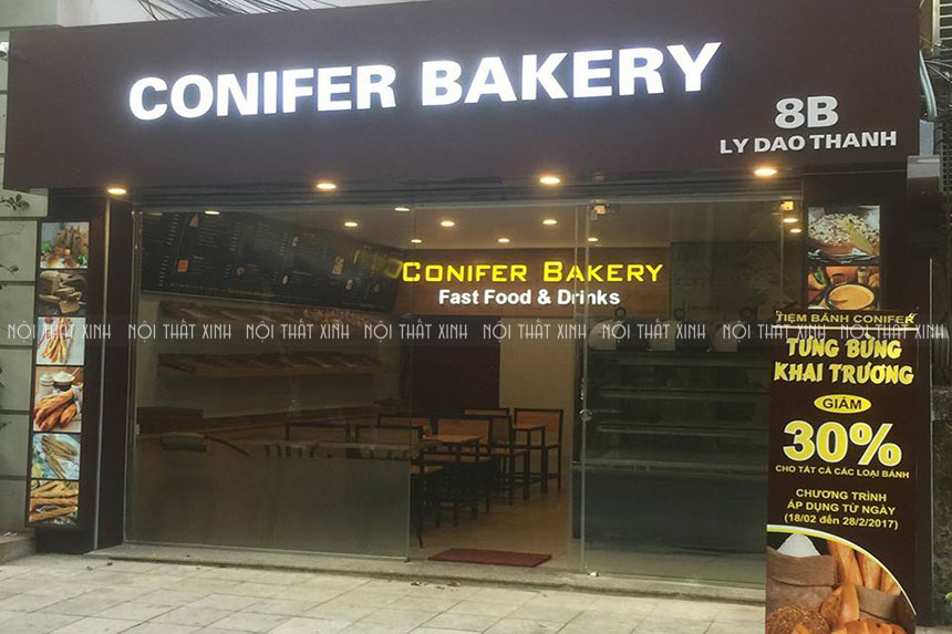 Thi công nội thất tiệm bánh Conifer Bakery - Hoàn Kiếm