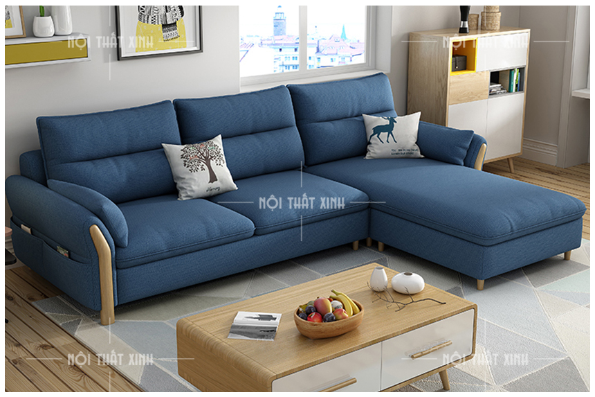 sofa góc chất liệu nỉ