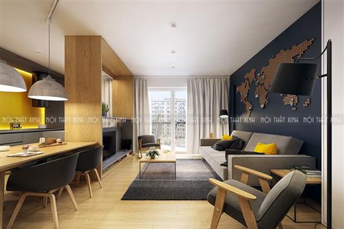 Thiết kế nội thất chung cư 70m2 ấn tượng với phong cách Scandivanian