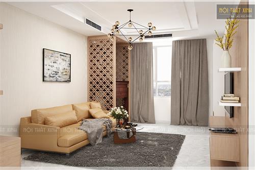Thiết kế nội thất phòng khách chung cư 35m2 Ms Hương - Tân Mai