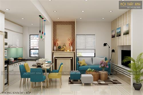 Thiết kế nội thất chung cư 70m2 Rice City Linh Đàm - Ms.Thu