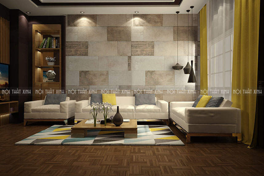 Thiết kế nội thất đẹp với 3 vật liệu ốp tường cực chất