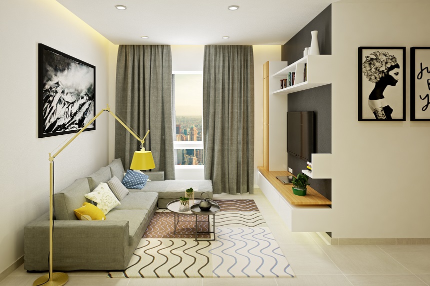 Mẫu thiết kế nội thất chung cư đẹp 2 phòng ngủ đơn giản tinh tế