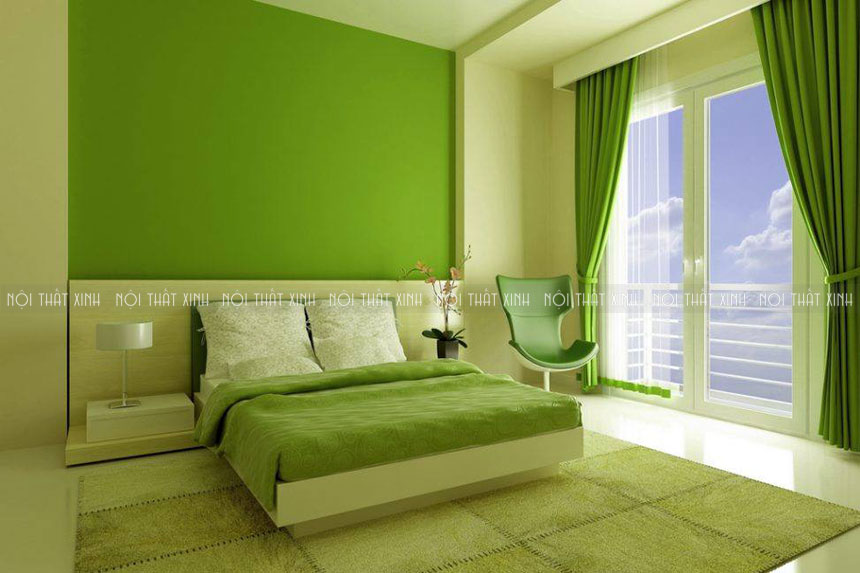 Màu xanh lá - điểm nhấn thiết kế nội thất đẹp tự nhiên