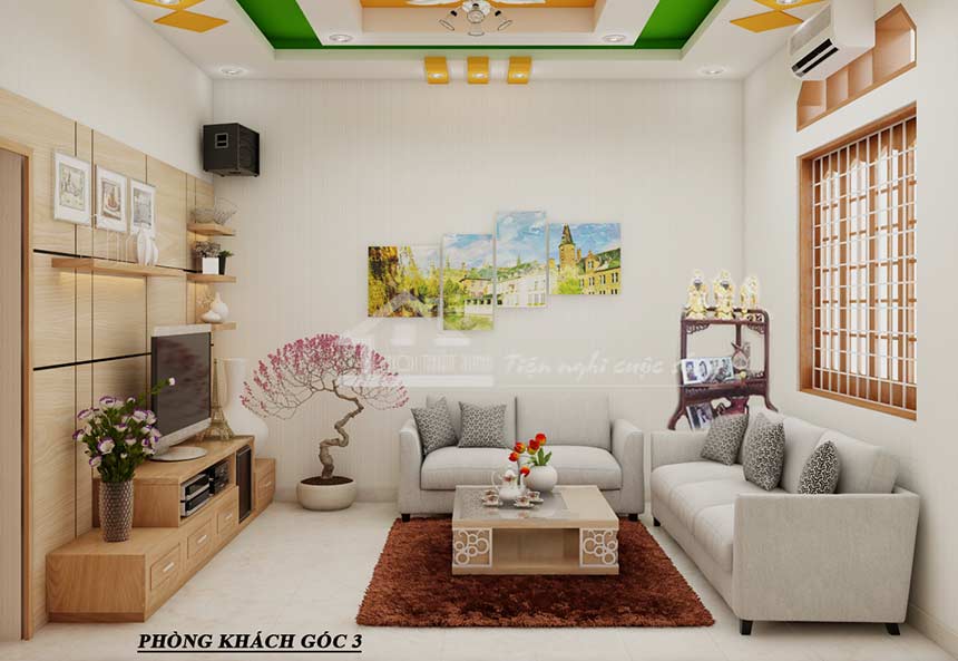 Thiết kế nội thất phòng khách ở Gia Lâm - Ms.Hà