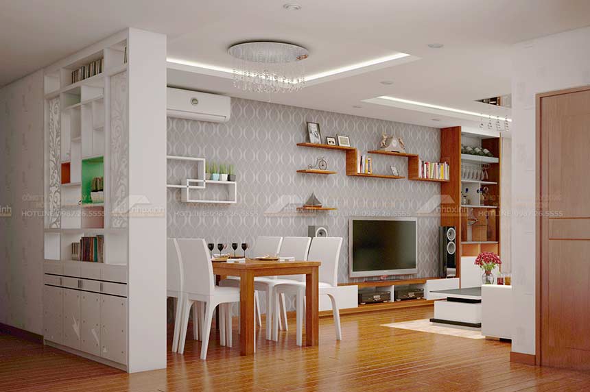 Thiết kế nội thất phòng khách chung cư Lạc Trung - Hai Bà Trưng