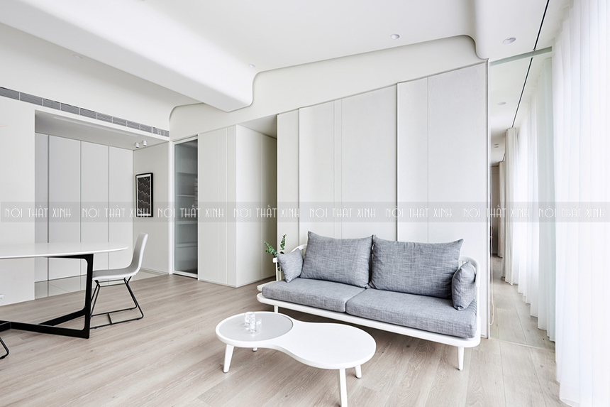 Thiết kế nội thất chung cư đẹp màu trắng đẹp hiện đại, cuốn hút