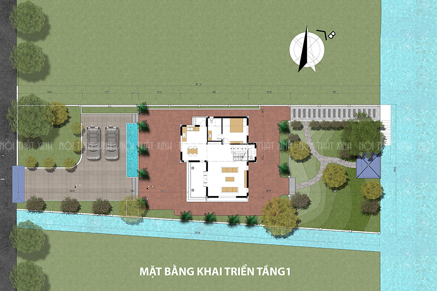 Thiết kế kiến trúc biệt thự nhà Mr.Hưng - Thái Bình