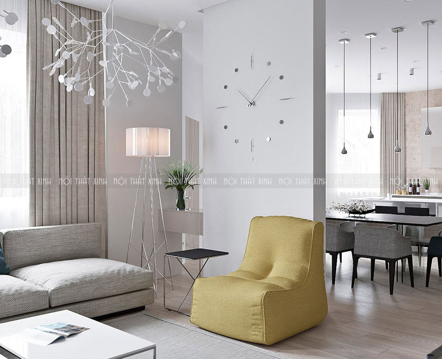Thiết kế nội thất căn hộ đẹp sáng rỡ, mở rộng tự nhiên