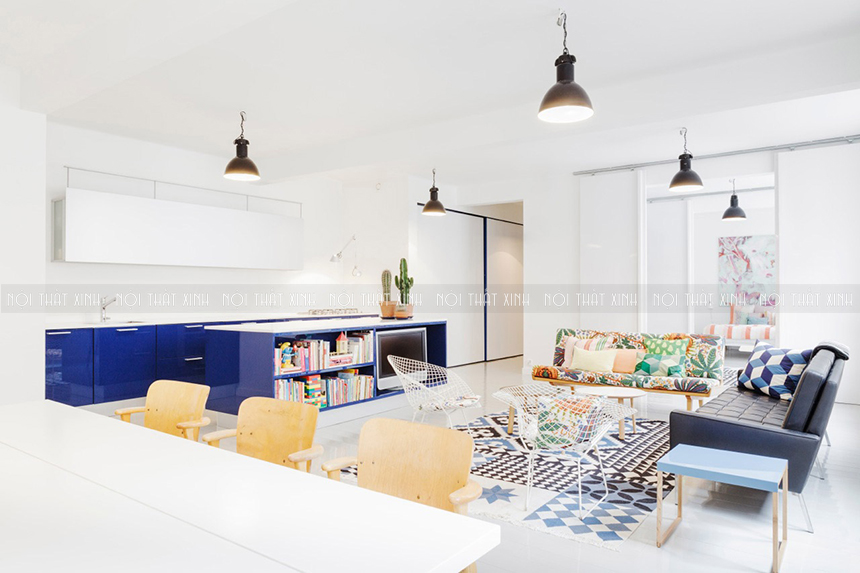 Không gian thiết kế nội thất đẹp sinh động với màu xanh tươi trẻ