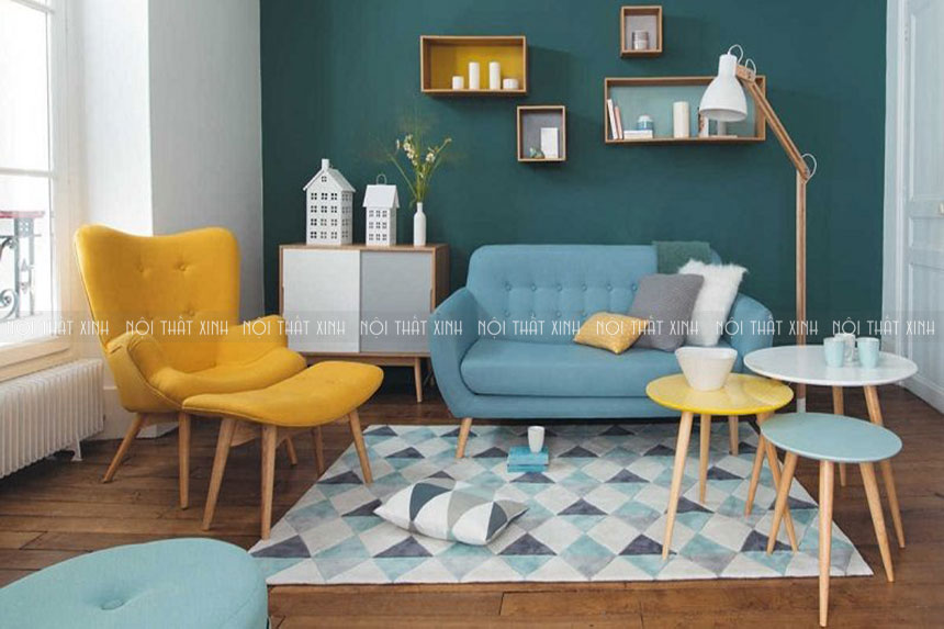 Sắc xanh mát, dịu nhẹ trong thiết kế nội thất nhà đẹp