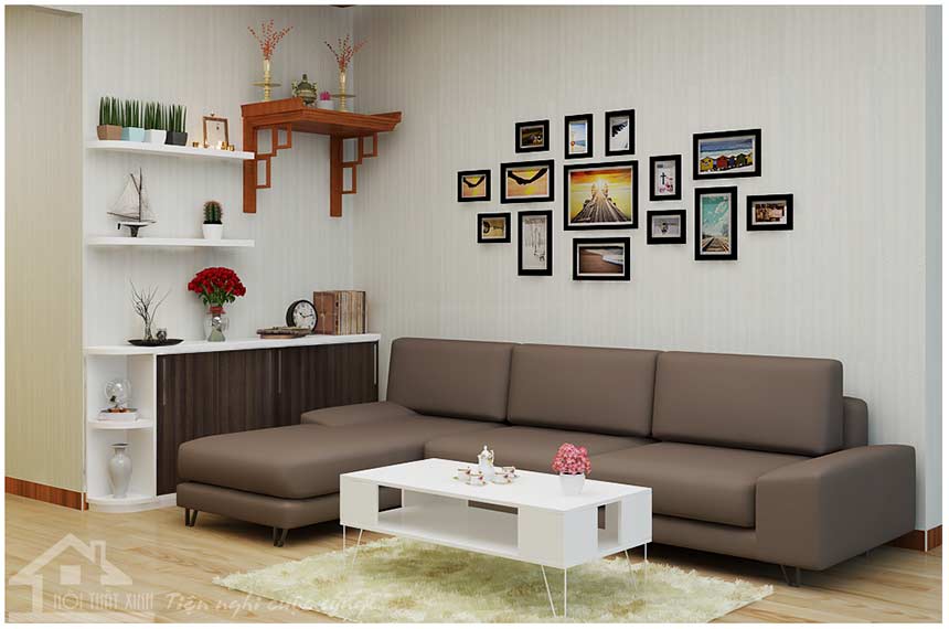 Thiết kế nội thất phòng khách chung cư Lê Văn Lương