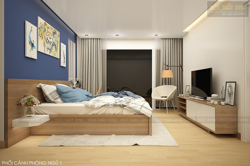 Thiết kế nội thất phòng ngủ chung cư Mr.Hoàng - Times City