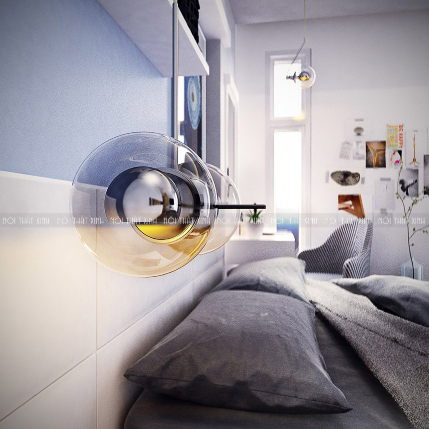 Thiết kế nội thất phòng ngủ đẹp sáng tạo theo màu xám tinh tế