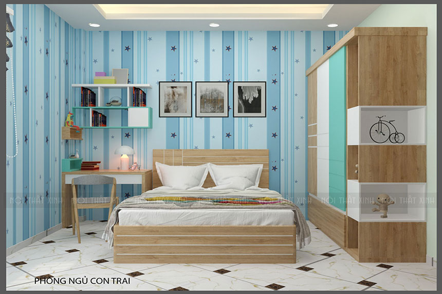 Thiết kế nội thất phòng ngủ nhà phố Mrs.Chi - Long Biên