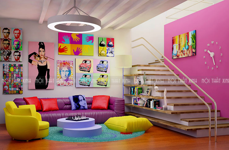 Thiết kế nội thất đẹp phong cách Pop Art cá tính ấn tượng