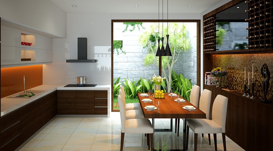 Thiết kế nội thất phòng ăn nhỏ đẹp xinh xắn và tiện ích