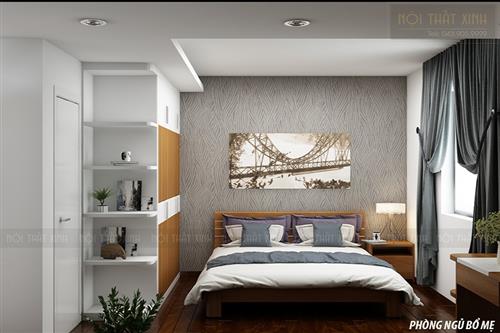 Thiết kế nội thất phòng ngủ chung cư Hòa Bình Green Mr.Anh
