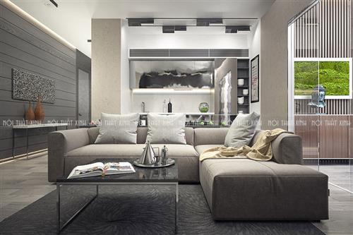 Thiết kế nội thất chung cư 90m2 hiện đại, sắc xám mê hoặc