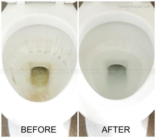 Cách vệ sinh bồn cầu sạch bong vết bẩn | mẹo làm sạch nhà